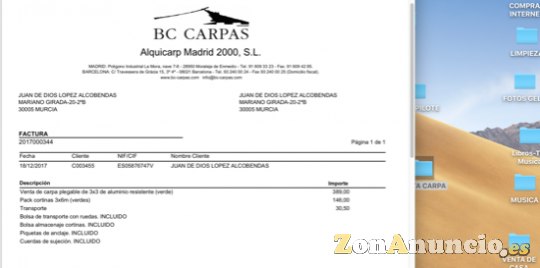 Carpa 3x3 aluminio reforzado